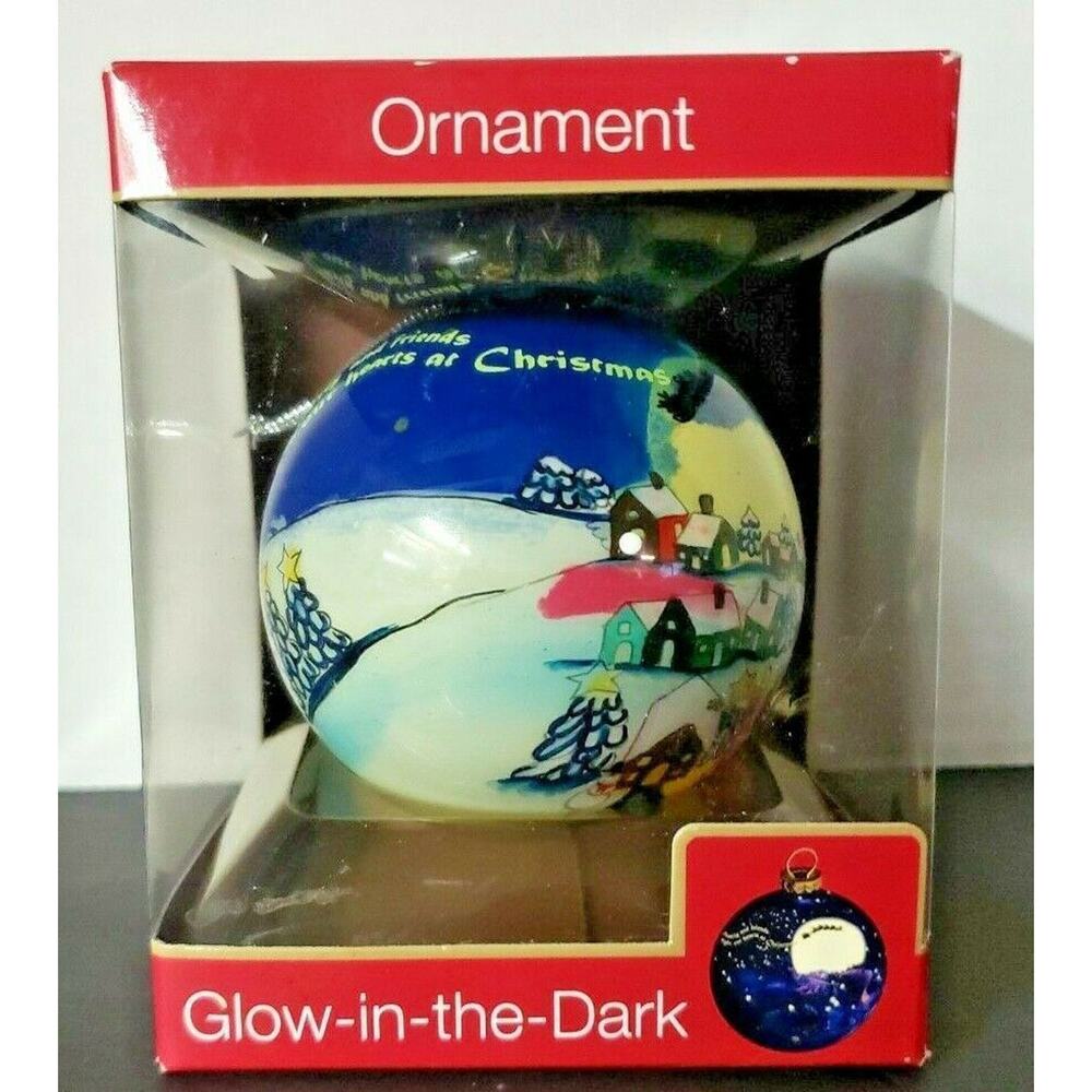 American Greetings Christmas Town Christmas Ball Glow‎ in Dark Ornament U12